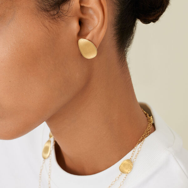 Lunaria Medium Yellow Gold Stud Earrings